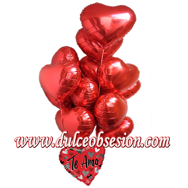 balloon arrangements, balloon bouquet, red balloons, heart balloons, gifts with balloons, gifts Peru